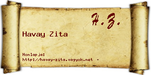 Havay Zita névjegykártya